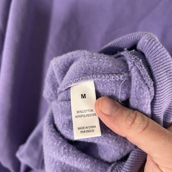 Playboy Pacsun Sweater Women's Medium Purple Oversize Crew Neck Pullover Fleece - Picture 6 of 9